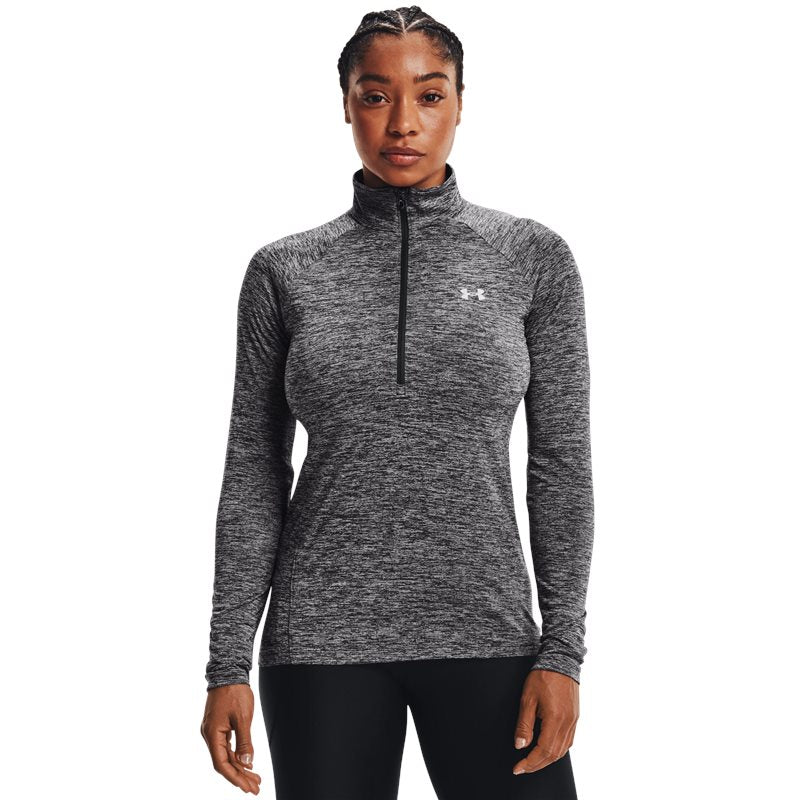 Under Armour Tech Twist 1/2 Zip Training Top - Womens - Jet Grey/Grey Wolf/Metallic Silver