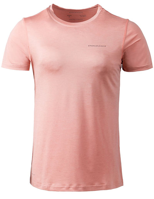 Endurance Maje Melange Short Sleeve Running Tee - Womens - Blooming Dahlia