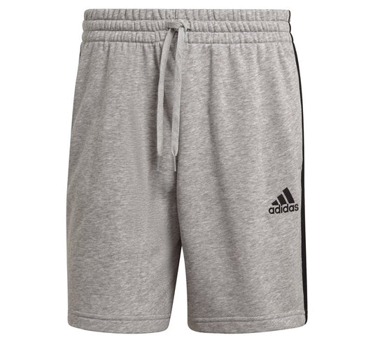 adidas Essentials French Terry 3 Stripes Shorts - Mens - Medium Grey Heather/Black