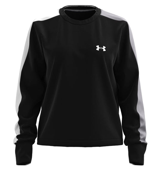 Under Armour Rival Terry CB Crew Neck Sweat Top - Womens - Black/Grey Wolf/White