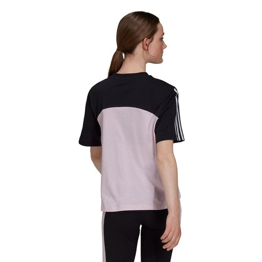 adidas Colour Block Boyfriend Tee - Womens - Black/Clear Pink