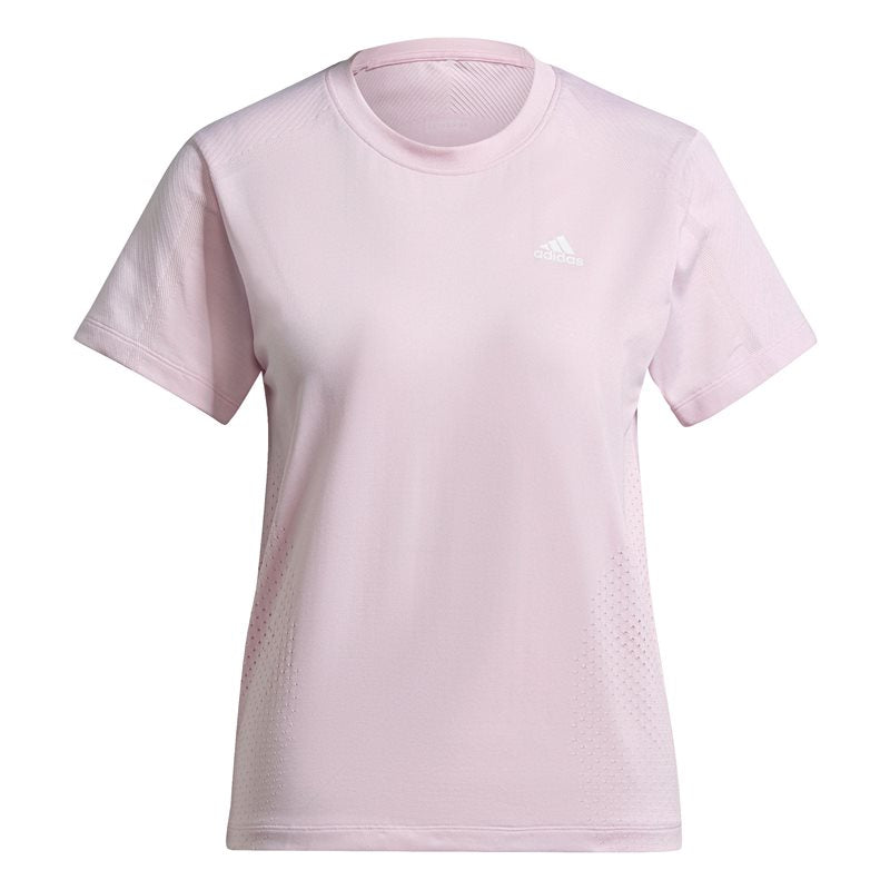 adidas Seamless Training Tee - Womens - Clear Pink