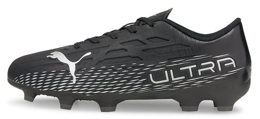 Puma Ultra 4.3 FG/AG Football Boots - Youth - Black/Silver/Asphalt