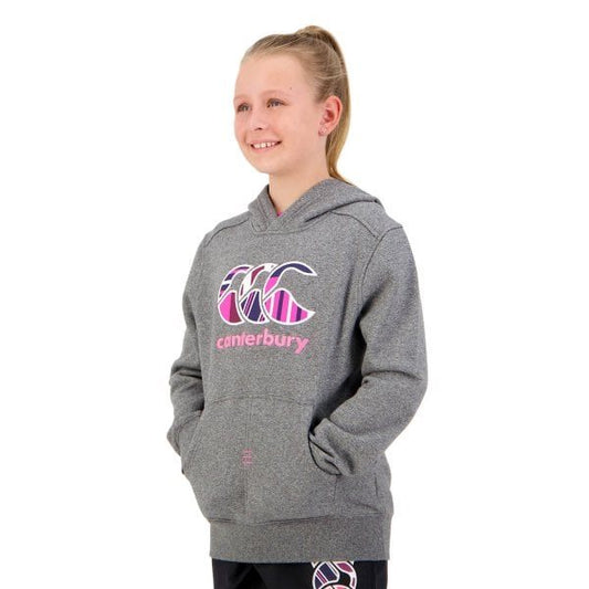 Canterbury Uglies Hoodie - Girls - Medium Grey Marl/Knockout Pink
