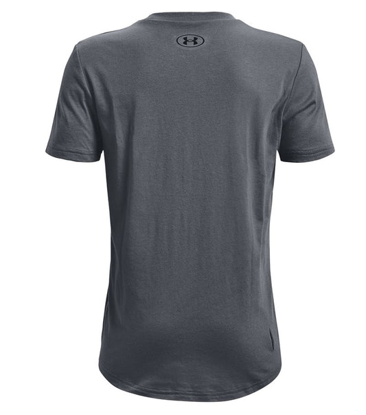 Under Armour Sportstyle Left Chest Short Sleeve Tee - Boys - Pitch Grey/Black