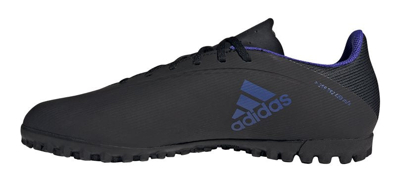 adidas X Speedflow.4 Turf Football Boots - Adult - Black/Sonic Ink/Solar Yellow