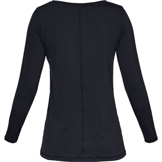 Under Armour HeatGear Armour Long Sleeve Tee - Womens - Black/Metallic Silver