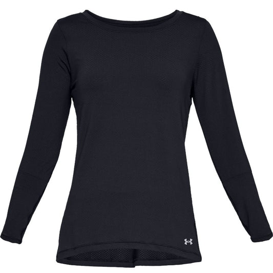 Under Armour HeatGear Armour Long Sleeve Tee - Womens - Black/Metallic Silver