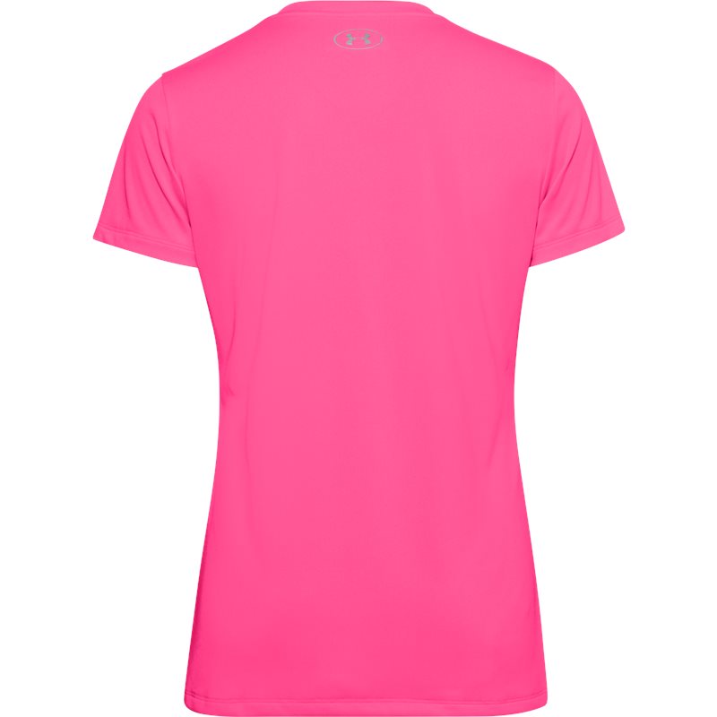 Under Armour Tech V-Neck Training Tee - Womens - Cerise/Metallic Silver
