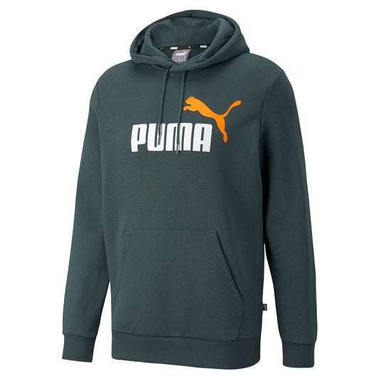 Puma Essentials 2 Col Big Logo Fleece Hoodie - Mens - Green Gables