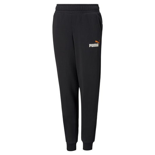 Puma Essentials 2 Col Logo Fleece Pants - Boys - Black/Vibrant Orange