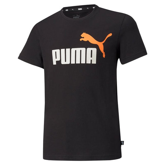 Puma Essentials 2 Col Logo Tee - Boys - Black/Vibrant Orange