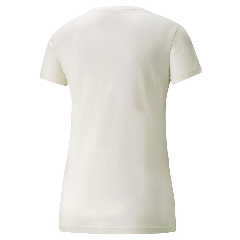 Puma Essentials Metallic Logo Tee - Womens - Ivory Glow/Gold