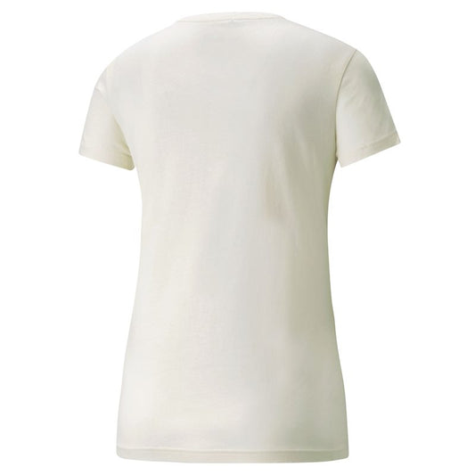 Puma Essentials Metallic Logo Tee - Womens - Ivory Glow/Gold