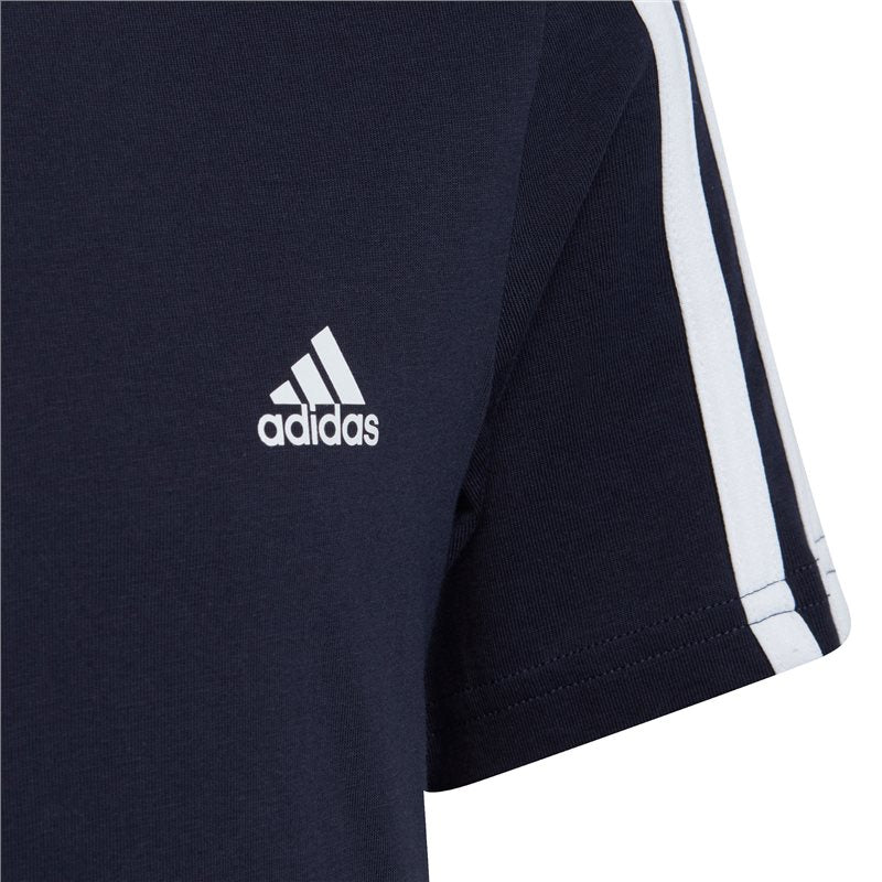 adidas Essentials 3 Stripe Tee - Boys - Legend Ink/White