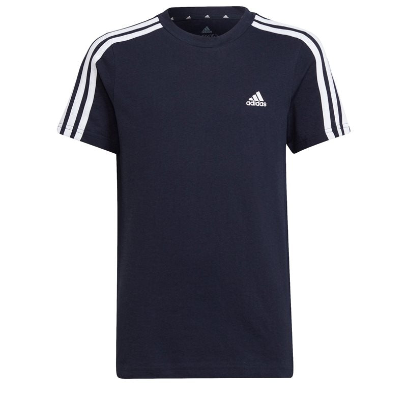 adidas Essentials 3 Stripe Tee - Boys - Legend Ink/White