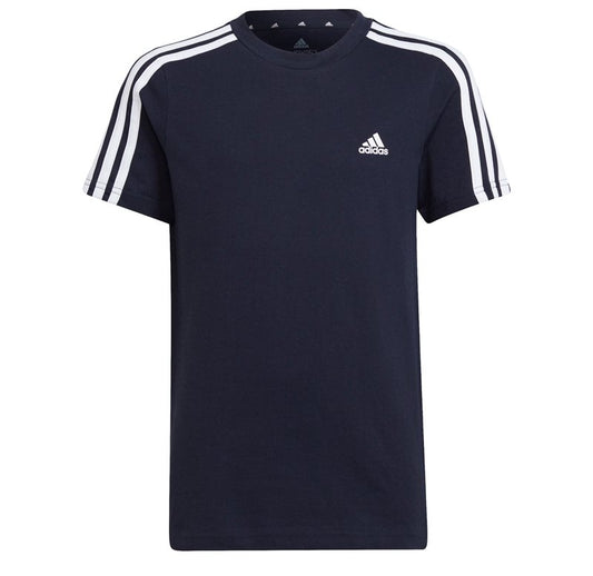 adidas Essentials 3 Stripe Tee - Boys - Legend Ink/White