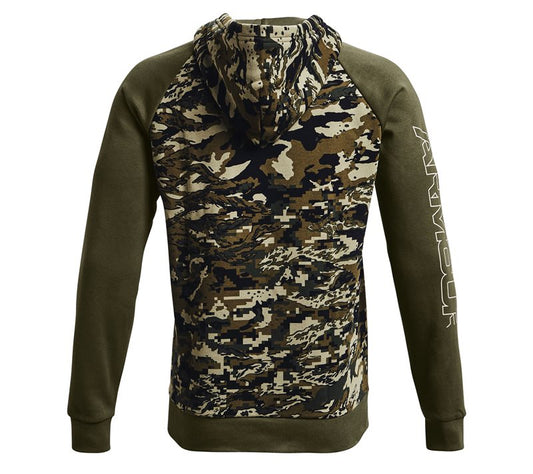 Under Armour Rival Fleece Camo Script Hoodie - Mens - Marine OD Green/Onyx White