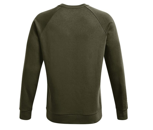 Under Armour Rival Fleece Camo Script Crew Neck Sweat Top - Mens - Marine OD Green/Onyx White