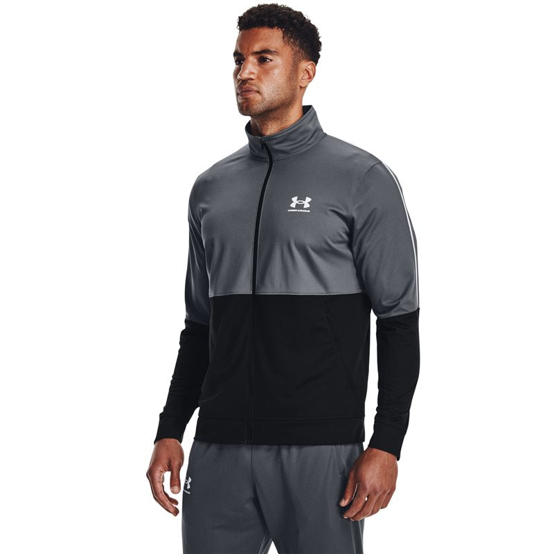 Under Armour Pique Track Jacket - Mens - Pitch Gray/White