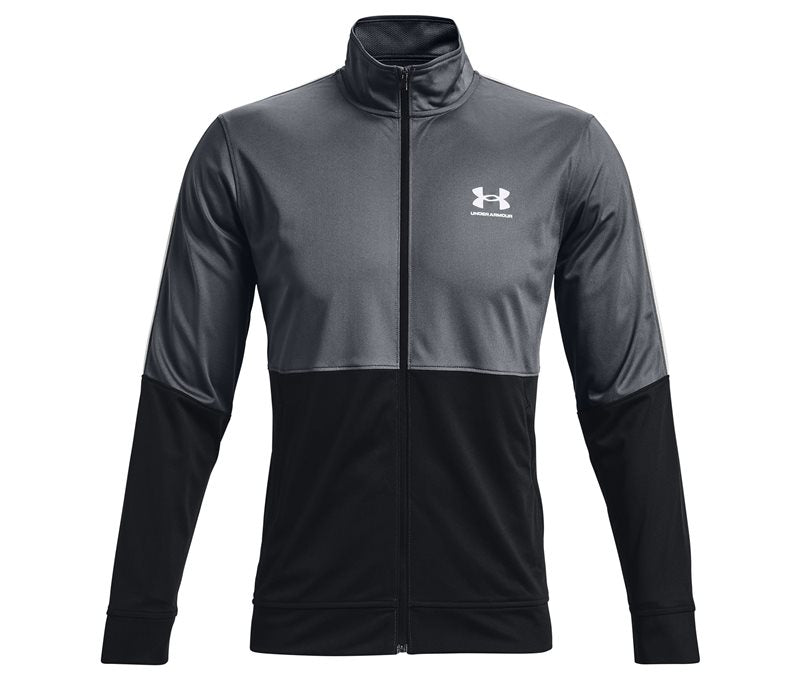 Under Armour Pique Track Jacket - Mens - Pitch Gray/White