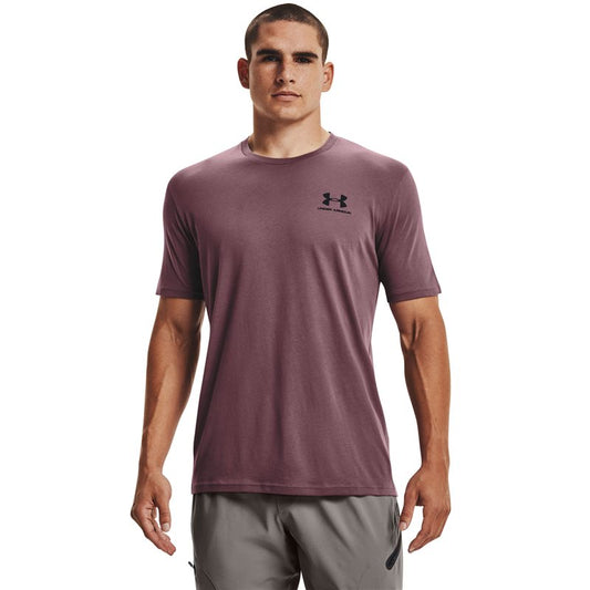 Under Armour Sportstyle Left Chest Short Sleeve Tee - Mens - Ash Plum/Black