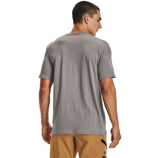 Under Armour Team Issue Wordmark Short Sleeve Tee - Mens - Concrete/Omega Orange