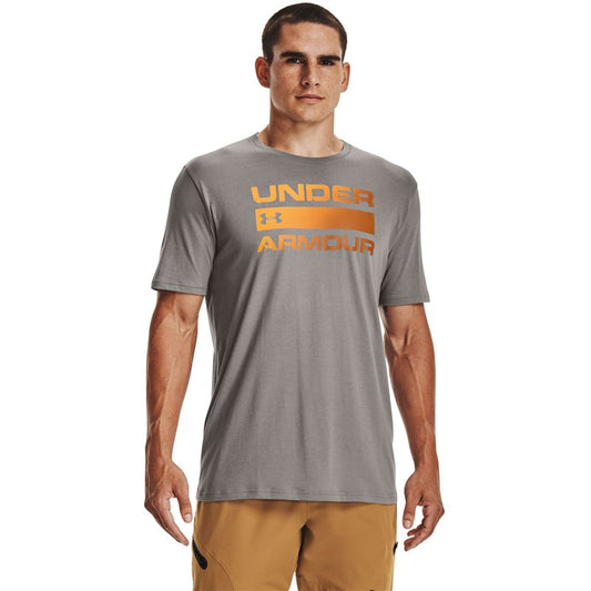 Under Armour Team Issue Wordmark Short Sleeve Tee - Mens - Concrete/Omega Orange