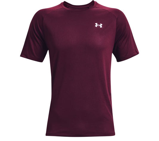 Under Armour Tech Short Sleeve Tee - Mens - Dark Maroon/White