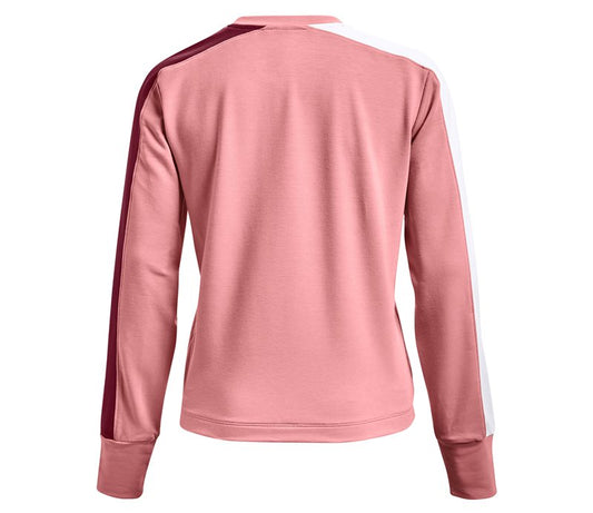 Under Armour Rival Terry CB Crew Neck Sweat Top - Womens - Pink Clay/League Red/White