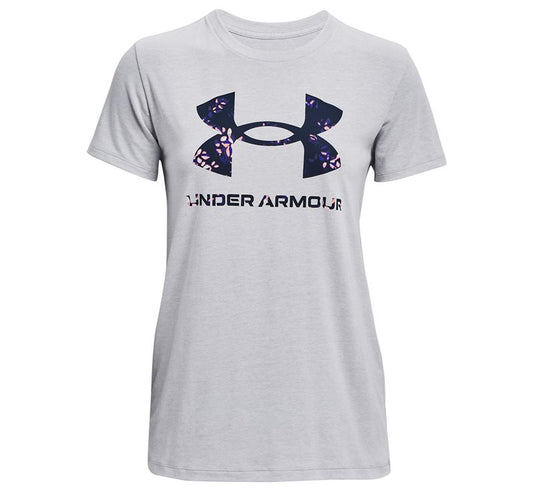 Under Armour Sportstyle Graphic Short Sleeve Tee - Womens - Mod Grey Light Heather/Midnight Navy
