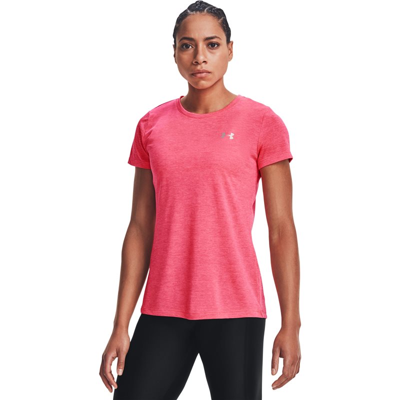 Under Armour Tech Twist Training Tee - Womens - Cerise/Pink Lemonade/Metallic Silver