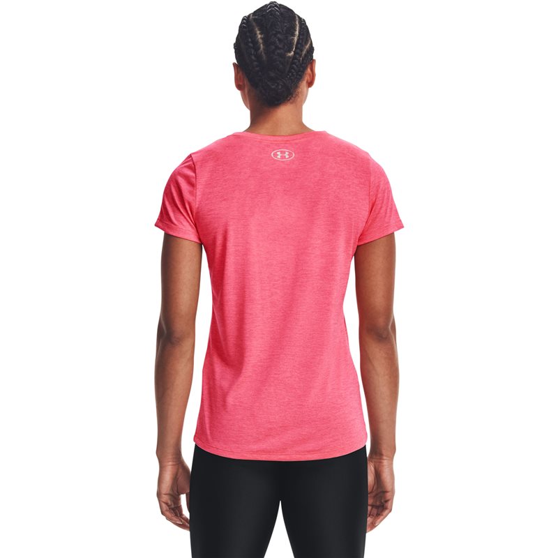 Under Armour Tech Twist Training Tee - Womens - Cerise/Pink Lemonade/Metallic Silver