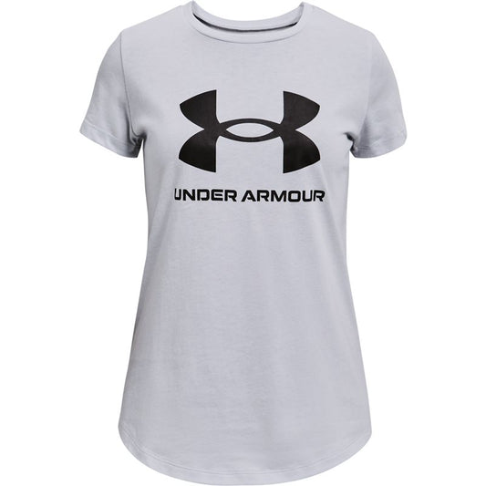 Under Armour Sportstyle Graphic Short Sleeve Tee - Girls - Mod Grey Light Heather/Black