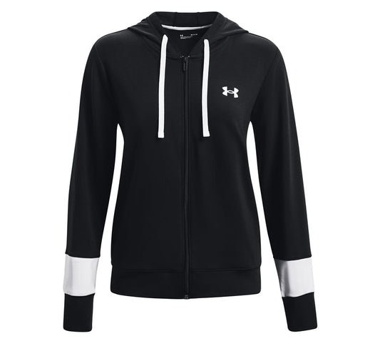 Under Armour Rival Terry CB Full Zip Hoodie - Womens - Black/White