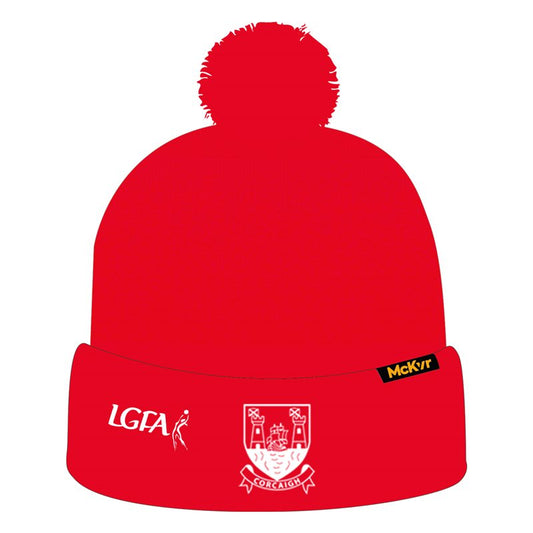 Mc Keever Cork Ladies LGFA Official Bobble Hat - Adult - Red