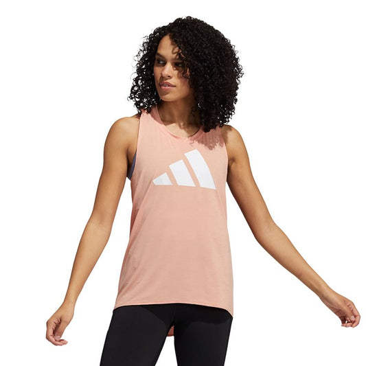 adidas 3 Stripes Logo Tank Top - Womens - Ambient blush/White