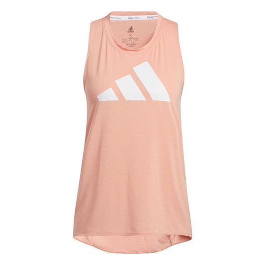 adidas 3 Stripes Logo Tank Top - Womens - Ambient blush/White