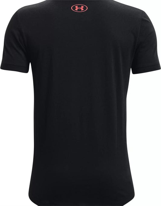 Under Armour Sportstyle Logo Short Sleeve Tee - Boys - Black/Beta