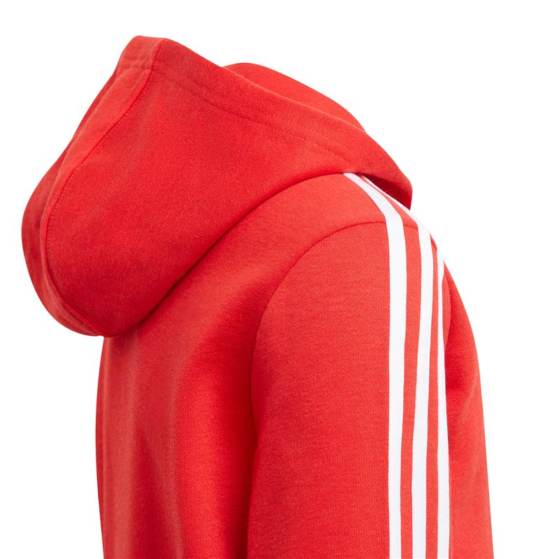 adidas 3 Stripe Full Zip Hoodie - Boys - Vivid Red/White