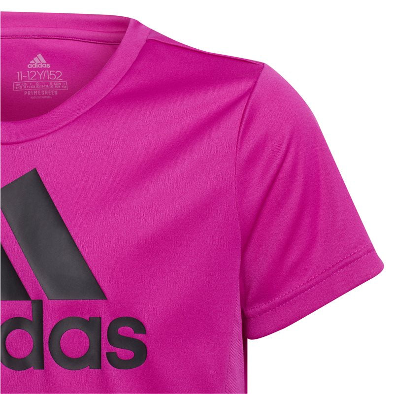 adidas Big Logo Tee - Girls - Sonic Fuchsia/Black
