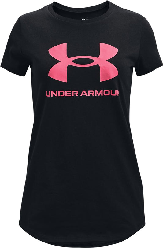 Under Armour Sportstyle Graphic Short Sleeve Tee - Girls - Black/Cerise