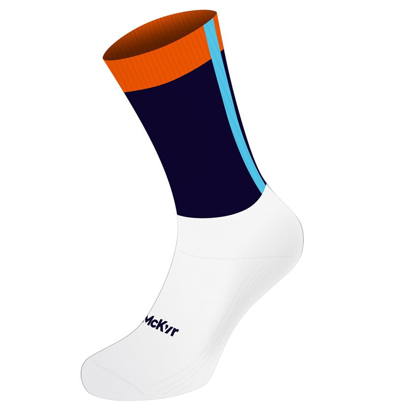 Mc Keever St Francis PE Mid Sock - Youth - Navy/Sky/Gold