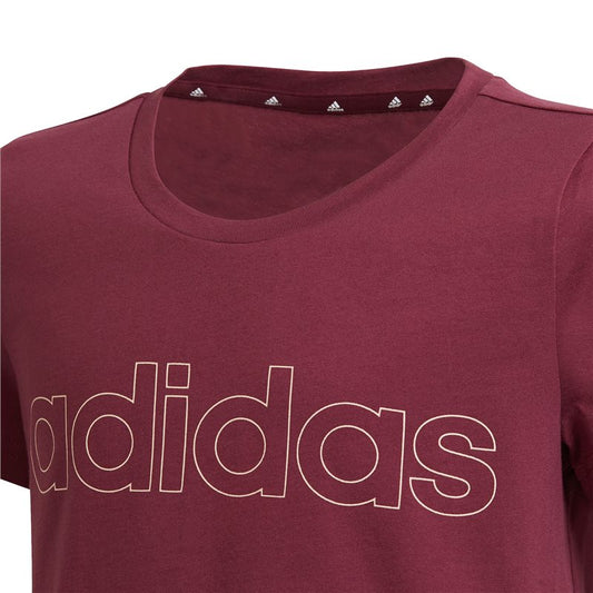 adidas Linear Tee - Girls - Victory Crimson/Halo Blush