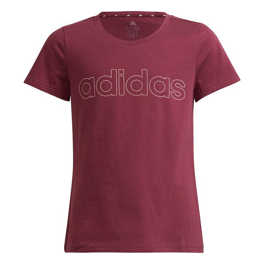 adidas Linear Tee - Girls - Victory Crimson/Halo Blush