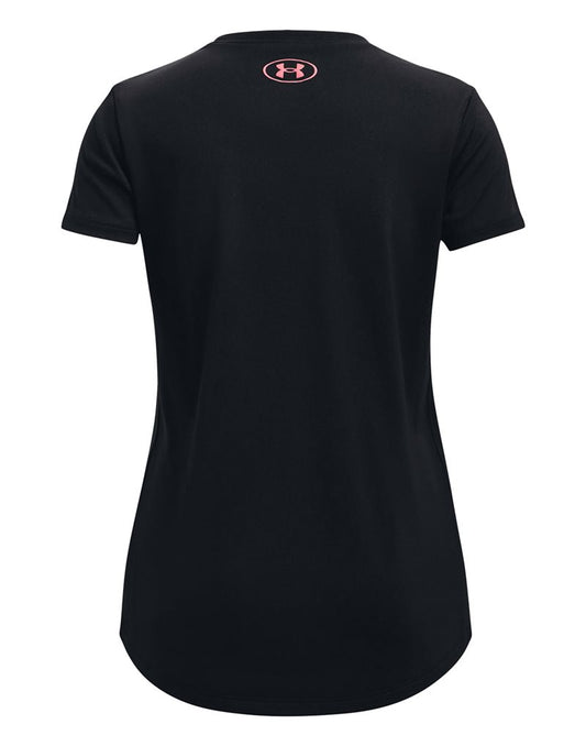 Under Armour Tech Big Logo Short Sleeve Tee - Girls - Black/Cerise/White