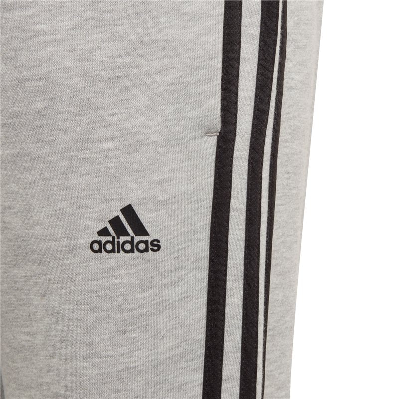 adidas 3 Stripe Fleece Pants - Boys - Medium Grey Heather/Black