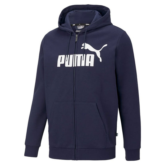 Puma Essentials Big Logo Full Zip Fleece Hoodie - Mens - Navy