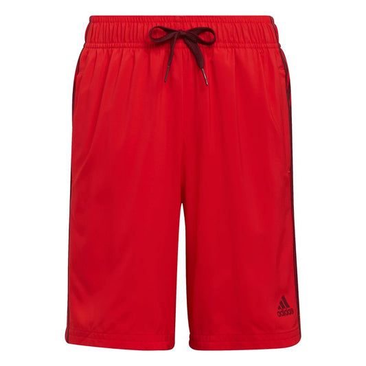 adidas Essentials 3 Stripe Woven Shorts - Boys - Vivid Red/Shadow Red