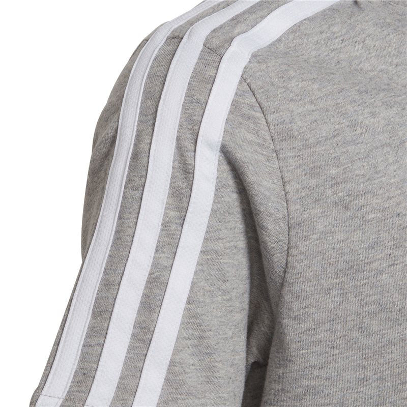 adidas Essentials 3 Stripe Tee - Boys - Medium Grey Heather/White